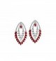 OKIKO Earrings Swarovski Platinum Plated Chandelier - Teardrop-Red - CI180M20T0D