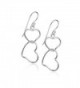 Sterling Silver Interlocking Double Heart Dangle Hook Earrings For Women Teens & Girls - Nine2Five - C712MZ1IY51