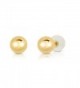 14k Yellow Gold Ball Stud Earrings with Silicone covered Gold Pushbacks - CH12B71AB4B