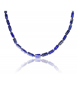 Lapis Lazuli Cylinder Necklace Inch