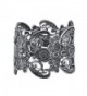 Lux Accessories Burish Silvertone Lace filigree Casted Stretch Boho Bracelet - CP17YHMZ8LO
