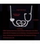 SXNK7 Stainless Stethoscope Heartbeat Necklaces in Women's Pendants