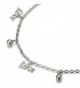 Stainless Anklet Bracelet Dangling Letters