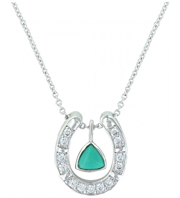 Montana Silversmiths Turquoise Trillion Horseshoe Necklace (NC3214TQ) - CL182K9ISHL