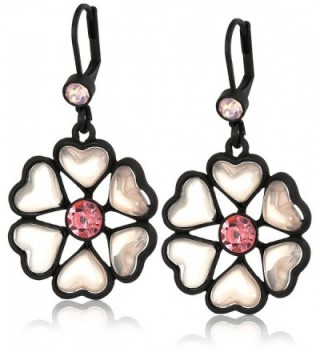 Betsey Johnson "Memoirs of Betsey" Heart Petal Flower Drop Earrings - CM120G4N30Z