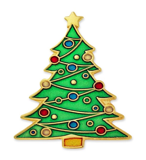 PinMart's Festive Christmas Tree Holiday Enamel Lapel Pin - C2119PEMME1
