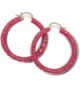 Hot Pink Crystal Hoop Earrings - CK11ZVS0KQ7