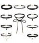 Start Women Girls Fashion Elastic Choker Classic Necklace Set Tattoo Lace Adjustable Collars - CA12NYR128P