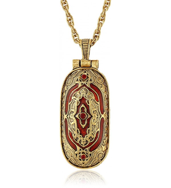Symbols of Faith "Inspirations" 14k Gold-Dipped Red Swing Open Enclosed Crucifix Pendant Necklace - C1126XGZS2B