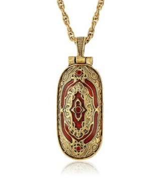 Symbols of Faith "Inspirations" 14k Gold-Dipped Red Swing Open Enclosed Crucifix Pendant Necklace - C1126XGZS2B