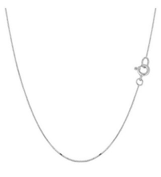 10k White Gold Classic Mirror Box Chain Necklace- 0.45mm - CX115EQCRFD