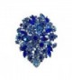 TTjewelry Classic Style Crystal Rhinestone Droplets Flower Art Nouveau Brooch Pins B10390500 - Blue - CQ12C7M68VP