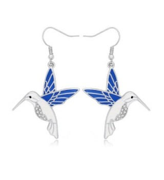 NOUMANDA Silver Rhinestone Hummingbird Dangle Earrings Charm Animal Jewelry for Women - C5185UD8ZQ9