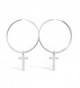 Sterling Silver Cross Hoop Earrings 100% Hypoallergenic and Nickel Free - CO17YCI36QI