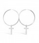 Sterling Silver Cross Hoop Earrings 100% Hypoallergenic and Nickel Free - CO17YCI36QI