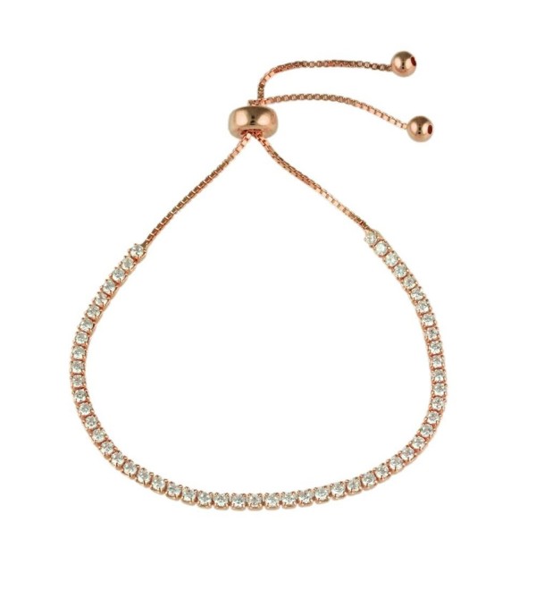 Adjustable Rose Gold Plated CZ Bracelet - CG12IF27UV3