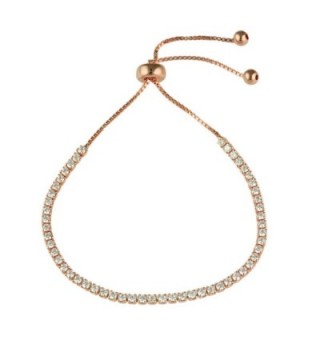 Adjustable Rose Gold Plated CZ Bracelet - CG12IF27UV3