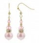 Gem Avenue Gold filled Swarovski Elements Pink Crystal and Pearl french wire Drop Earrings - CP186DT6KKT