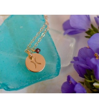 Pisces Necklace Filled Simple Zodiac