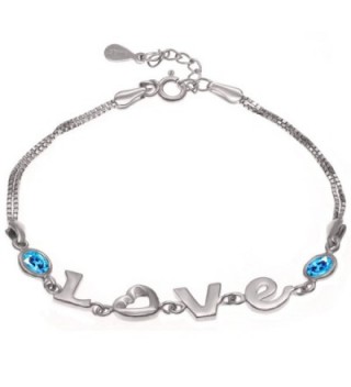 Silver Masters I Love You 925 Sterling Silver Link Bracelets - C212JLIOPCR