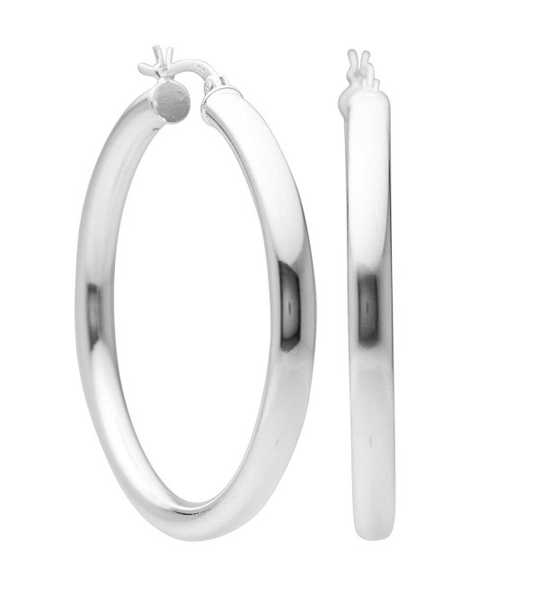 Sterling Silver Hoop Earrings - 4mm Click-Top Tube Hoop - CN1880LGNIR