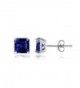 Sterling Sapphire Solitaire Necklace Earrings