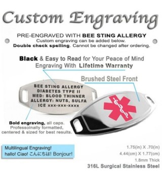 MyIDDr Pre Engraved Customized Allergy Bracelet