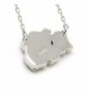 Created Elephant Necklace Sterling 17 inches in Women's Pendants
