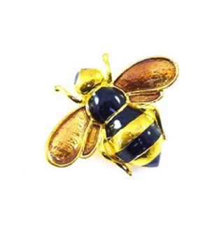 Brooches Store Small Black Enamel and Gold Bee Brooch - CY115BLKLX1
