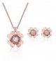 Costume Fashion Necklace Earrings Christmas - Rose Gold - C917YTHEHW8