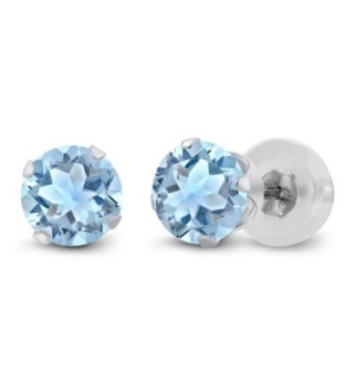 1.20 Ct Sky Blue Topaz 10K White Gold Stud Gemstone Birthstone Earrings 5MM - CM116KM3PMT