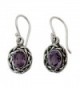 NOVICA Woven .925 Sterling Silver and Amethyst Dangle Earrings- 'Indian Basket' - C5127W1QTN3