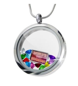 Floating Locket Set Worlds best Grandma- happy sparkels + 12 Crystals + Charm- - CU11I4QD1QJ