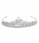 FANZE Women's Austrian Crystal Cream Simulated Pearl Vintage Leaves Vine Bridal Princess Crown Tiara Hairband - CC182YDKT0O