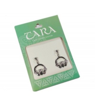 Claddagh Earrings Rhodium Plated Irish