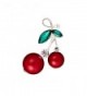 CHUYUN Rhinestone Enamel Red Cherries Charm Pin Brooch - CX182H2CR6K