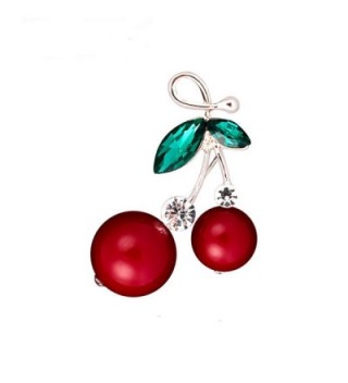 CHUYUN Rhinestone Enamel Red Cherries Charm Pin Brooch - CX182H2CR6K