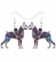 Bonsny Acrylic Drop Boxer Dog Pets Earrings Funny Design Lovely Gift For Girl Women Fashion Jewelry - Grey - CC185M7937E