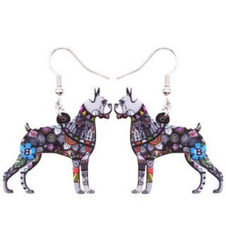 Bonsny Acrylic Drop Boxer Dog Pets Earrings Funny Design Lovely Gift For Girl Women Fashion Jewelry - Grey - CC185M7937E