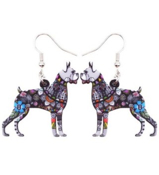 Bonsny Acrylic Drop Boxer Dog Pets Earrings Funny Design Lovely Gift For Girl Women Fashion Jewelry - Grey - CC185M7937E