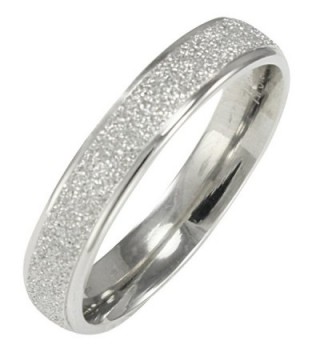 Stainless Steel Sparkle 3.8mm Band Ring - Women - CB1138K8LQL