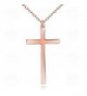 Plain Simple Stainless Steel Polished Cross Pendant Necklace 18"/20"L Cable Chain - CW12M4W9UJ5