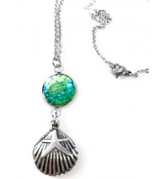 Seashell Mermaid Necklace Dangle Earrings in Women's Jewelry Sets