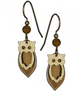 Gold-tone & Copper-tone Tear Drop Owl French Wire Earrings by Silver Forest - CT11NW6PWXB