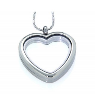 Clearly Charming Heart Floating Charm Locket Necklace - CQ11WXCR3CX