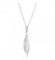 Sterling Silver Stylish Feather Pendant On Adjustable Length Cable Chain Necklace (18 inch) - CV12GJMHSYF