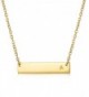 LOYALLOOK Stainless Steel Gold Tone Initial Bar Necklace Alphabet Pendant Necklace 16" with 2" extender - CB184USM8AK