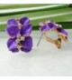Navachi Plated Crystal Purple Earrings in Women's Stud Earrings