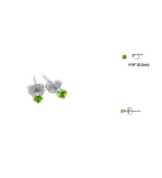 Earring Simulated Peridot Sterling Silver in Women's Stud Earrings