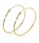 TEMICO Fashion Women Earrings Jewelry Gold Plated Round Hoop Earrings Hypoallergenic 40mm-70mm Diameter - C1187HMI4GL